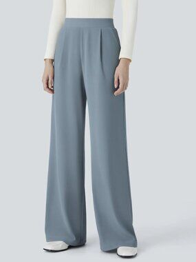 Halara Flex High Waisted Wide Leg Micro Waffle Work Pants, Petite XS
